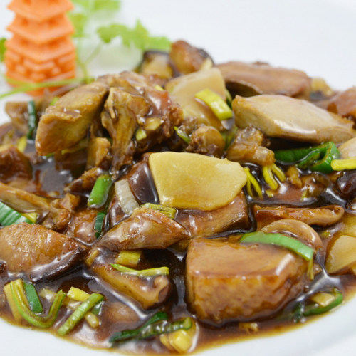 Pato con verduras a la plancha